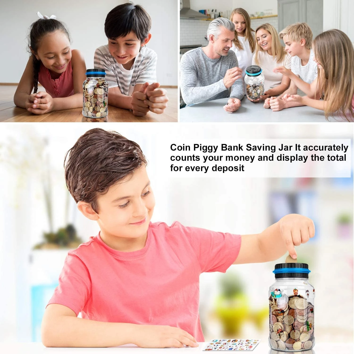 1.8L Копилка счетчик монет электронные цифровые ЖК дисплей подсчет для экономии