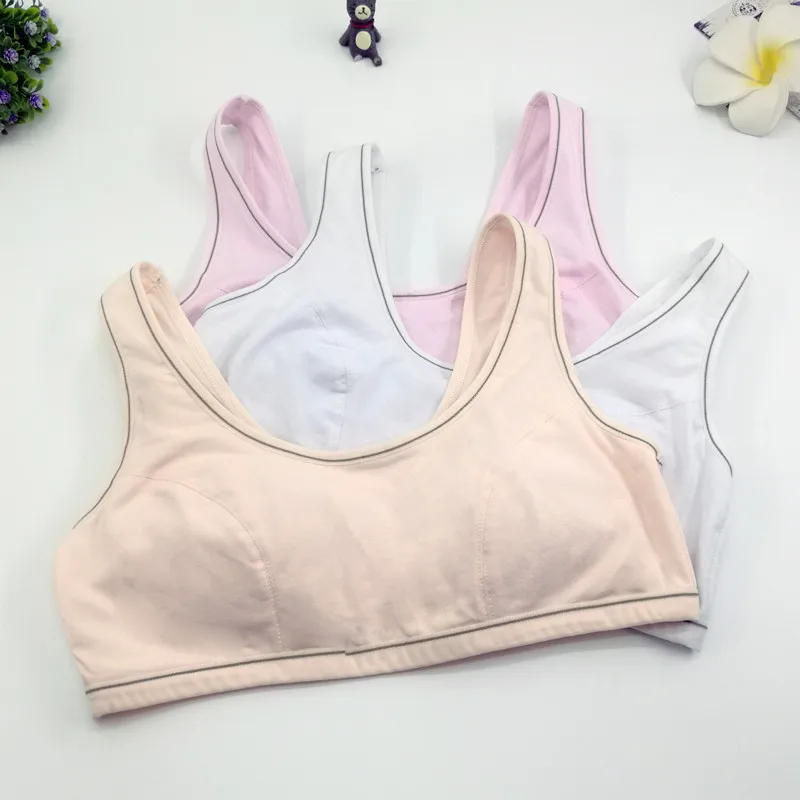 Однотонные бюстгальтеры для девочек первого обучения подростков из хлопка