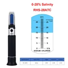 Рефрактометр солености 0-28% для соленой пищи, хлорид натрия, испытание на переработку морской пищи для сельского хозяйства