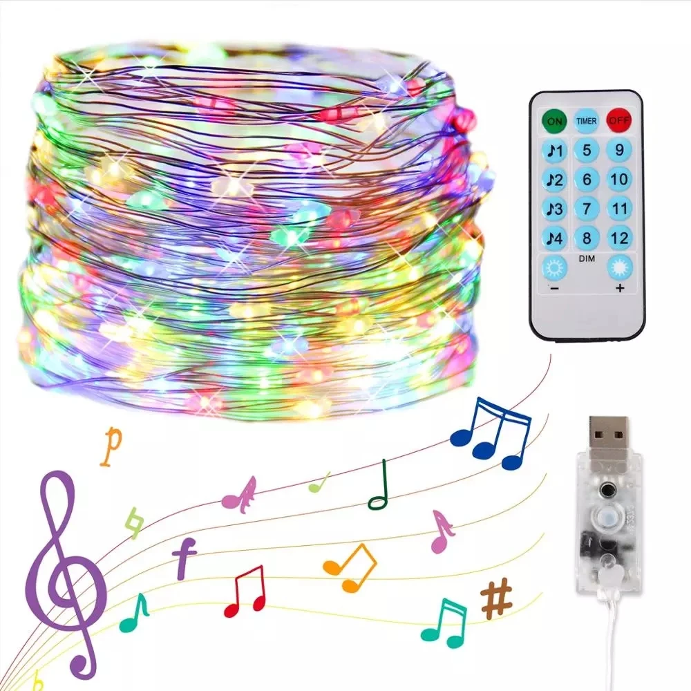 5 м 10 USB Звуковая активация светодиодный музыкальный Управление строка