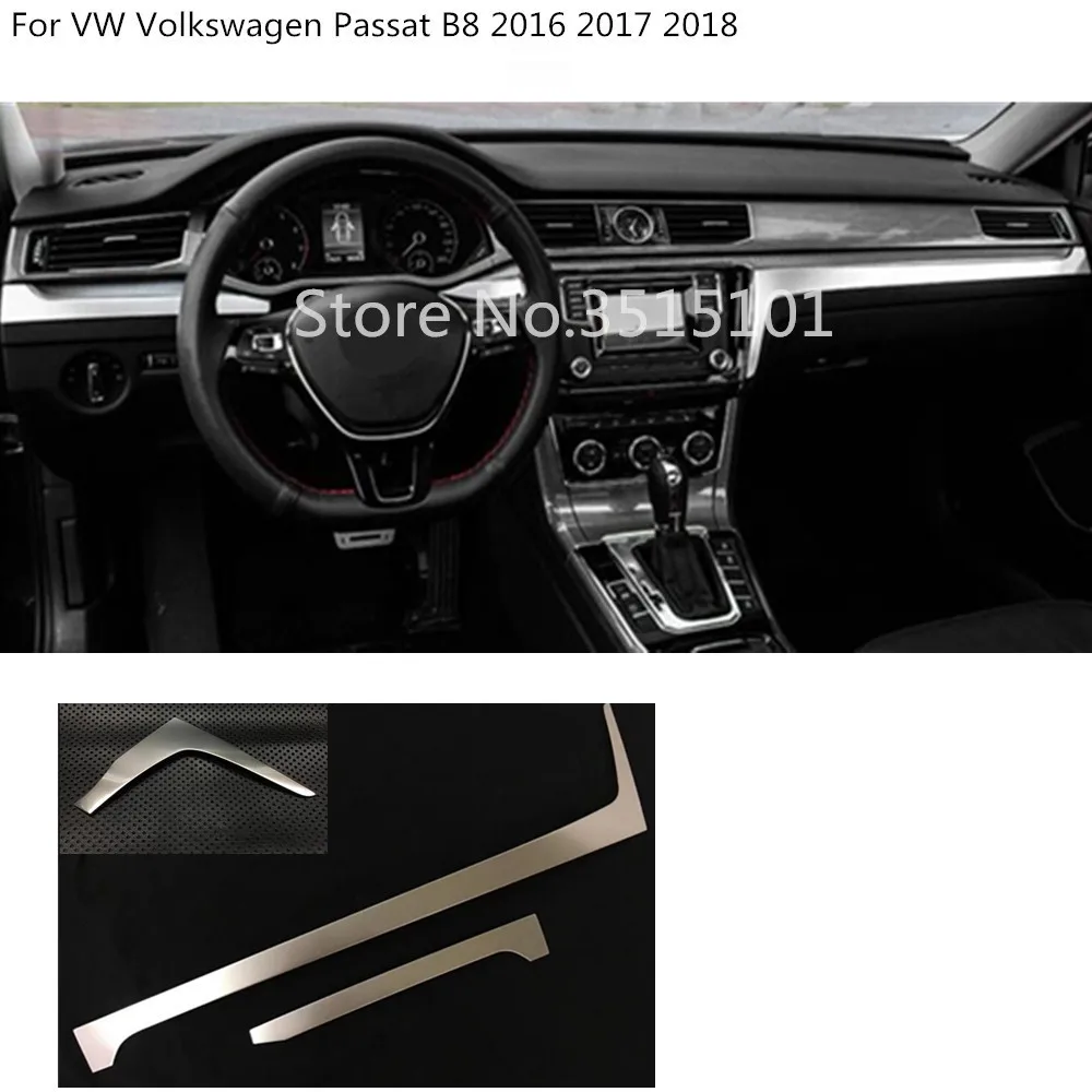 

Автомобиль из нержавеющей стали средней co-пилотная перчатка коробка передняя решетка отделка приборной панели панель для Volkswagen VW Passat B8 2016 ...
