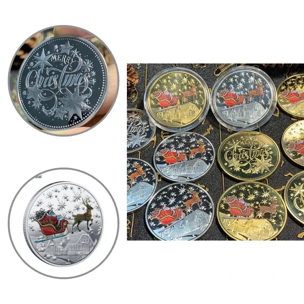 

Useful Festival Coin Portable Wear-resistant Decorative Xmas Coin Gift Souvenir Coin Commemorative Coin