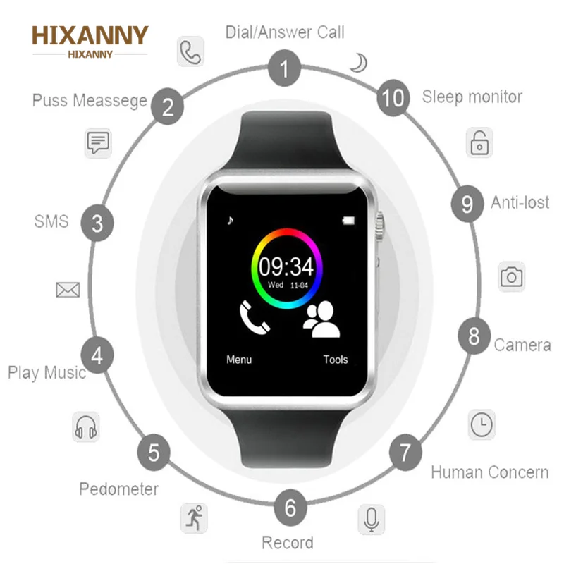 Bluetooth A1 Smart Watch Sports Tracker Men Women Smartwatch IP67 Waterproof Watches For Android IOS PK P68 IW8 IW9 Fashion | Электроника