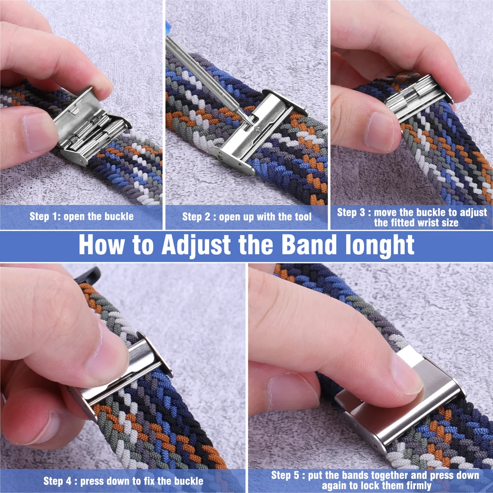 Nylon Strap for Samsung Galaxy Watch Active 2 Watchband Gear S3 Braided bracelet for huawei watch GT 2 46mm/2e/2 Pro Wristband