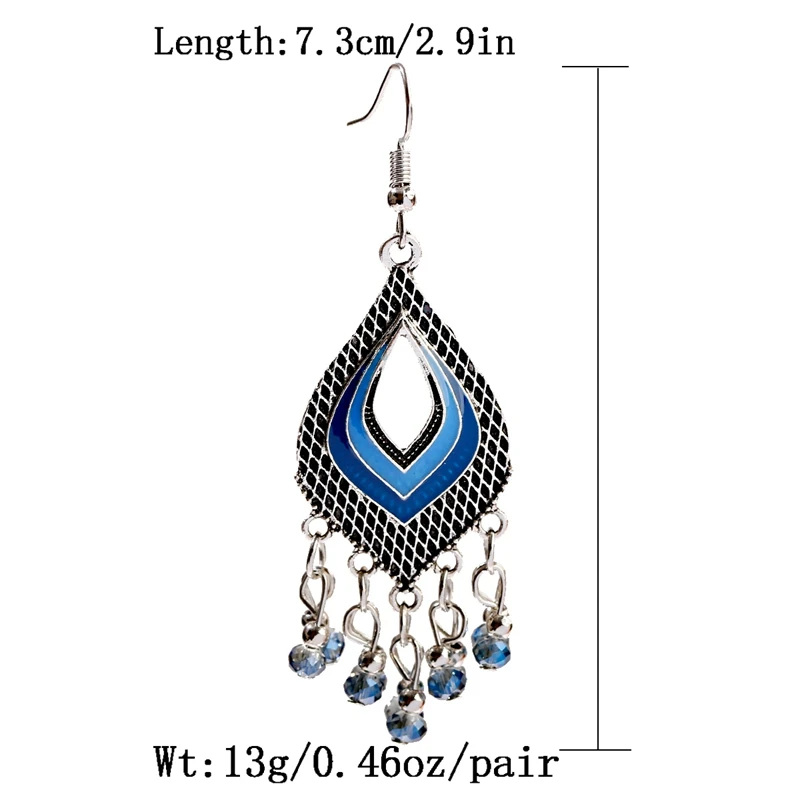 Женские серьги-подвески с разноцветными бусинами ручной работы в этническом