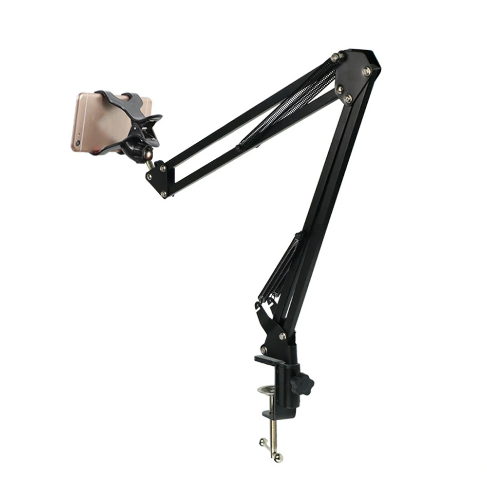 

Cell Phone Holder Phone Clip Holder Clamp for Desk Bed Office Kitchen Long Metal Arm Bracket Multipurpose Tablets Stand Holder