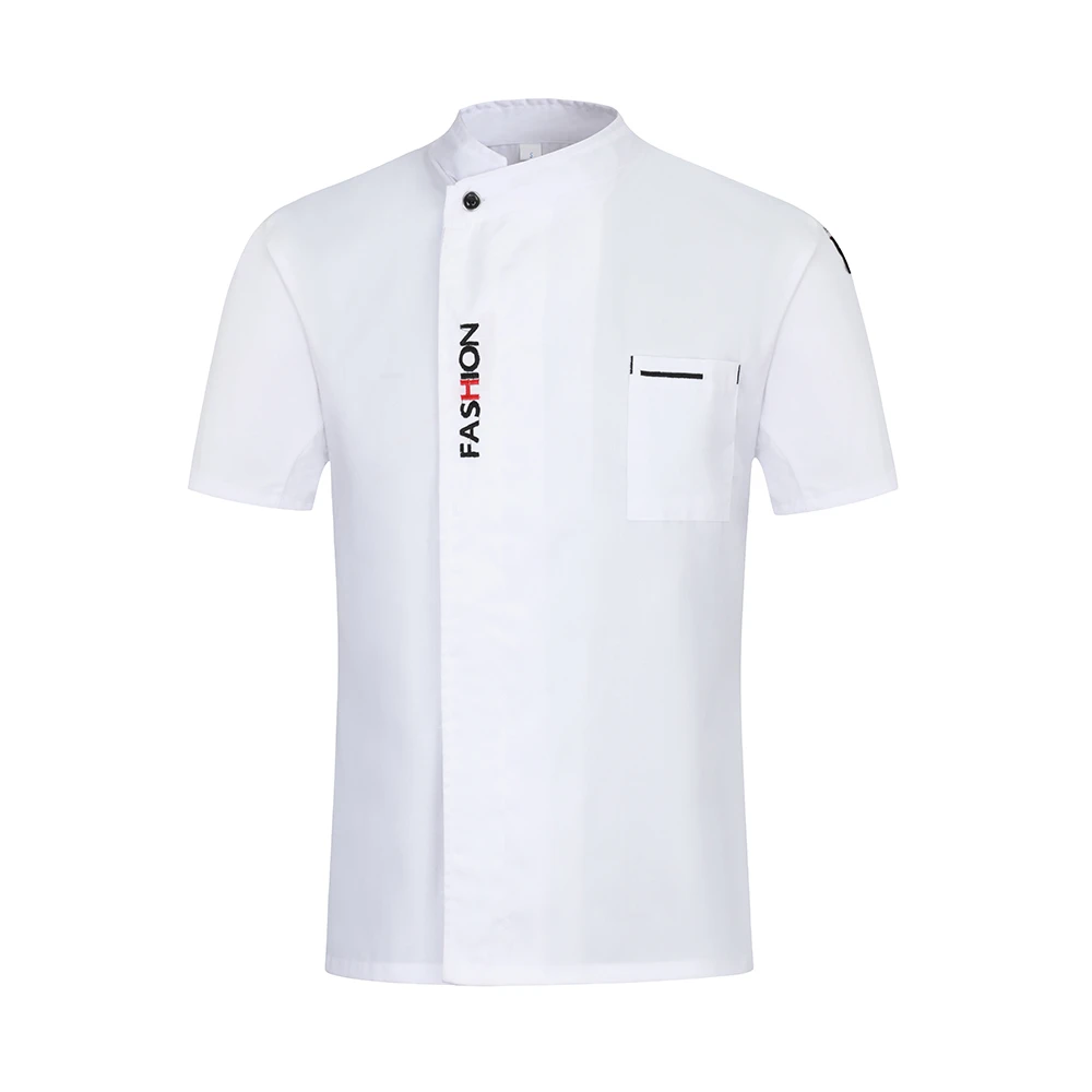 White 2 M-3XL, высокое качество,, унисекс, кухонная плита, униформа шеф-повара, для хлебобулочных продуктов, обслуживание еды, короткий рукав, дышащая куртка шеф-повара и фартук - Цвет: White 2