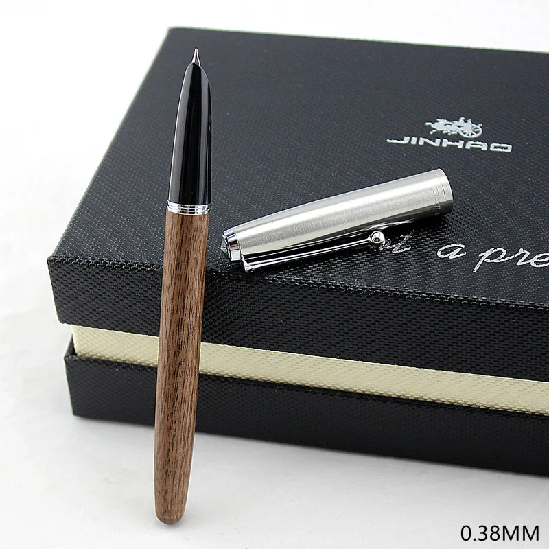 JINHAO 51A деревянная перьевая ручка Сталь Кепки Фирменная Новинка 0,38 мм чернильная ручка NIB