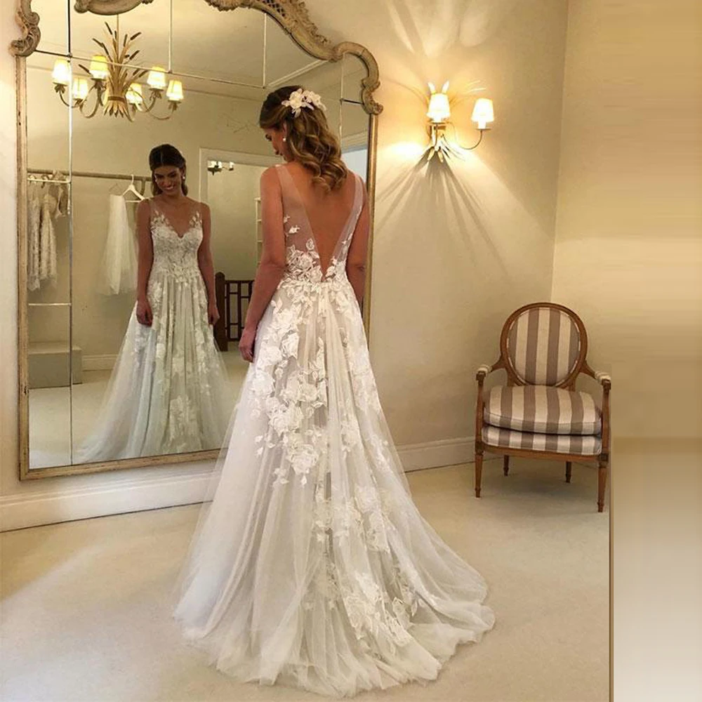 Романтичное кружевное свадебное платье Длинные вечерние платья сексуальное с