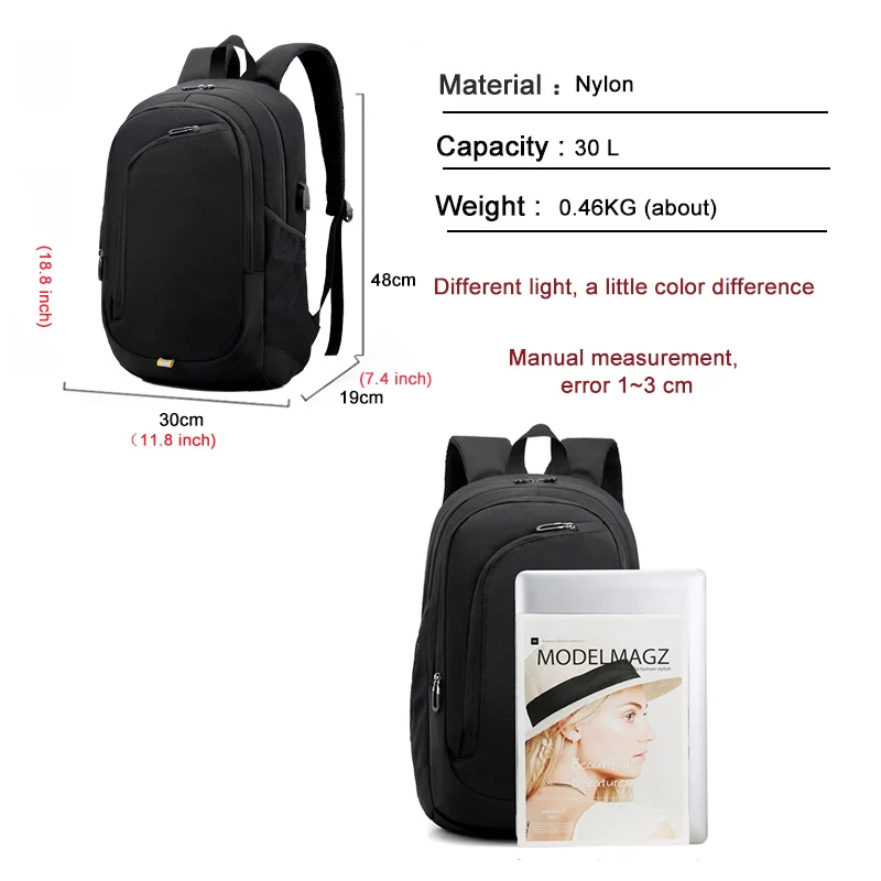 Новый водонепроницаемый легкий рюкзак для ноутбука повседневная мужская
