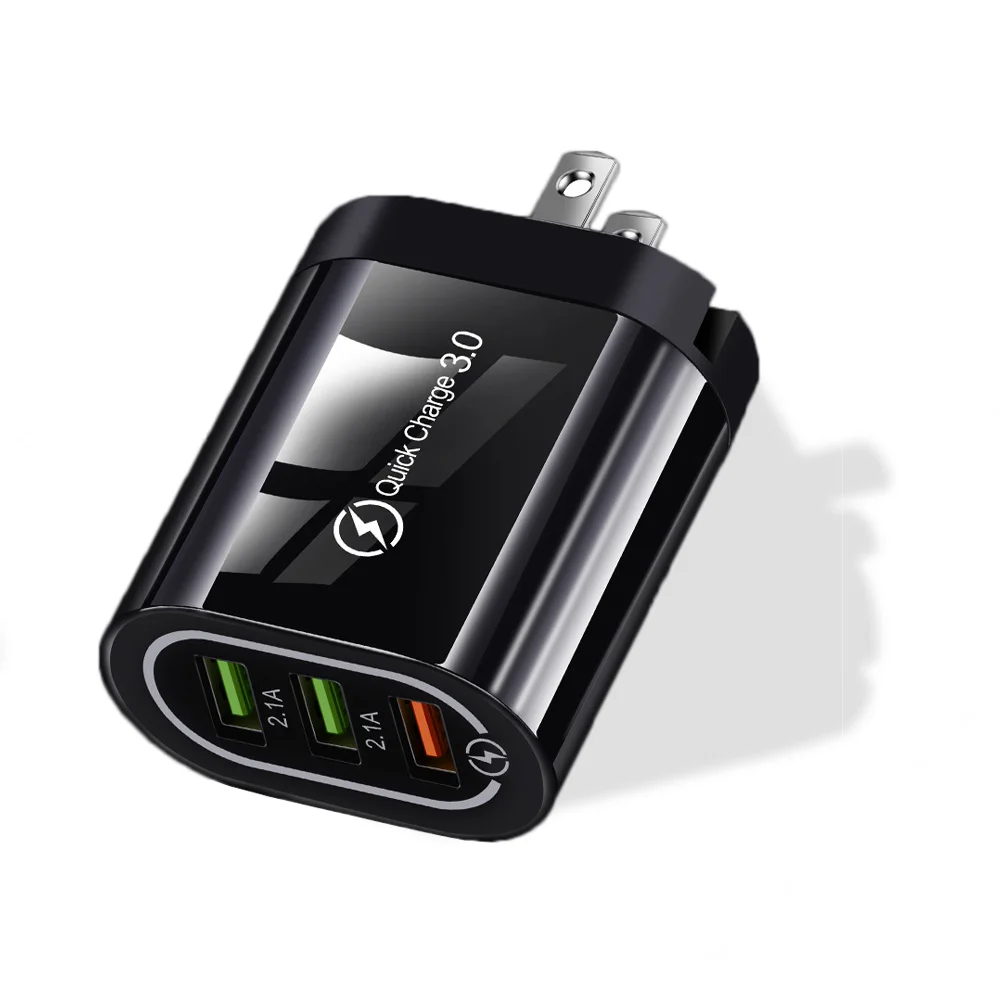 Quick Charge 3,0 USB зарядное устройство для huawei mate 30 Быстрая Зарядка адаптер для iPhone11 samsung S9 Xiaomi QC2.0 зарядное устройство для мобильного телефона - Тип штекера: Black US