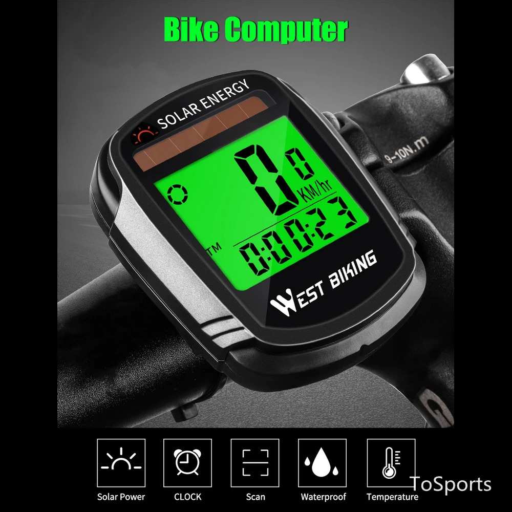 Беспроводной спидометр на солнечной батарее дорожный велосипед с большим