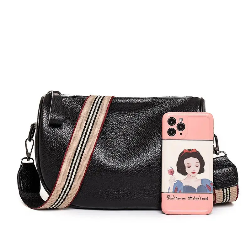 

Luxury Brand Genuine Leather Chest Bag Women Striped Party Shoulder Bags Female Casual Travel Crossbody Bags Lady Retro Handbags