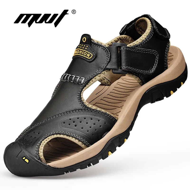 Сандалии мужские из натуральной кожи Классические мягкие босоножки удобная