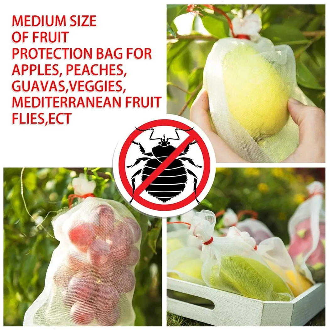 

1Pc Nylon Fruit Protect Net Bag Garden Plant Mesh Anti Insect Fly Bird Proof Gauze Bag Cover Outdoor Plant Covers