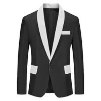 plus size blazer men dress contrast color one button formal wedding prom male suit jackets fashion casual mens brand clothing