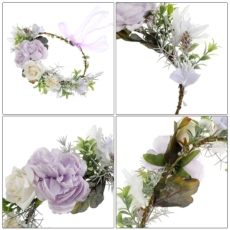 Женский цветочный венок AWAYTR свадебный на голову с цветочной гирляндой для