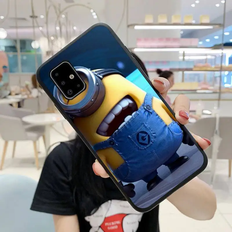 

Cute Cartoon Miniones Phone Case For Samsung S5 S6 S7 S8 S9 S10 S20 S21 Edge Plus E Fe Lite Cover