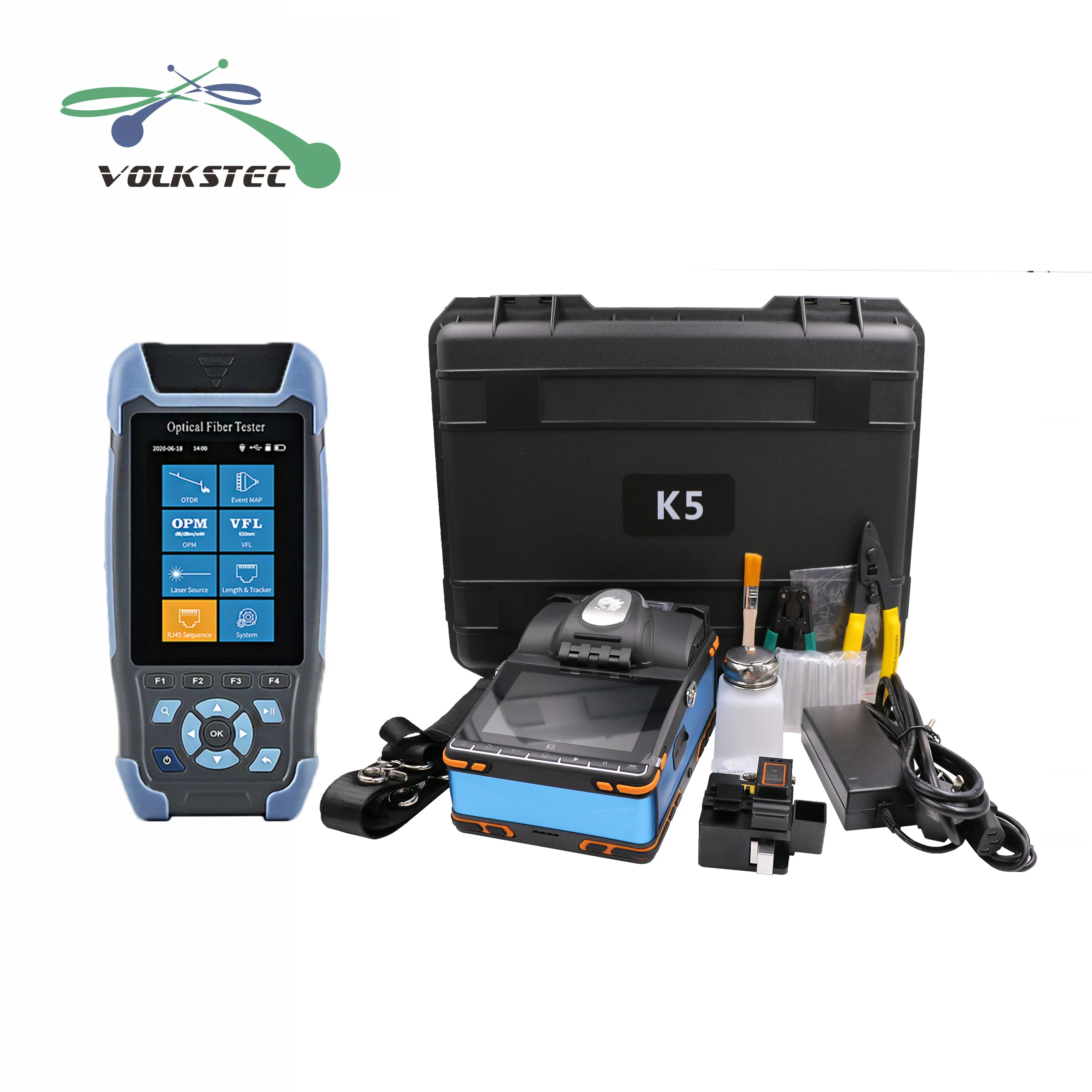 Fiber optic splicer Machine T7 Fusion splicer Machine OTDR with Optical Power Meter VFL Light Source Free shipping