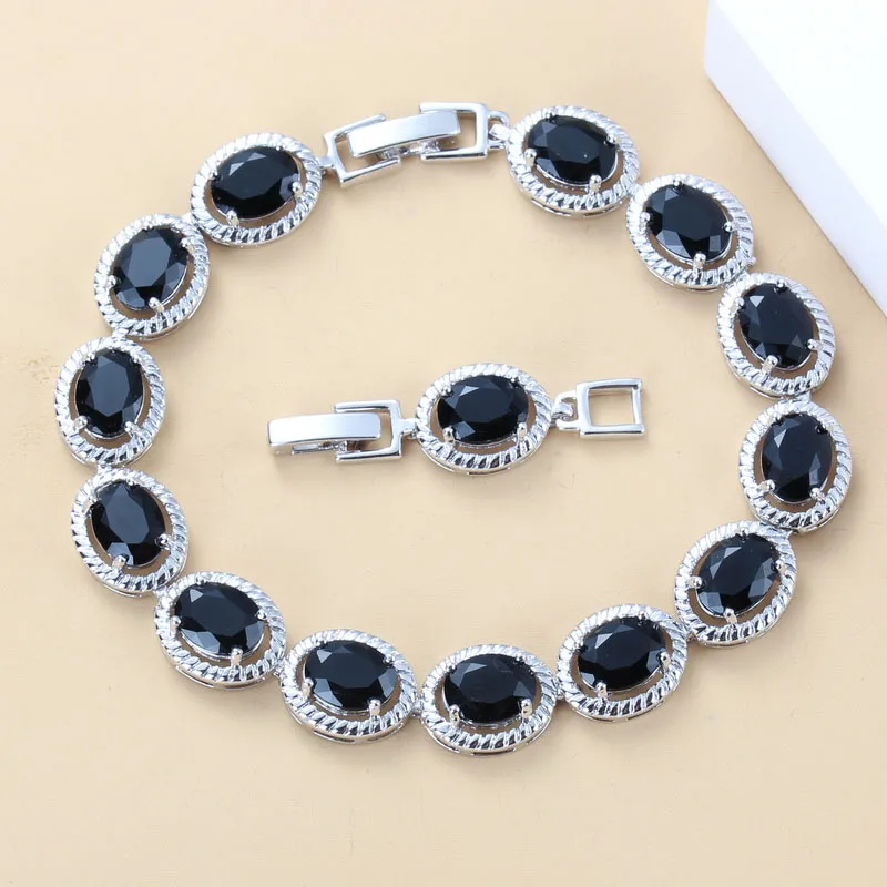 Женский костюм Модные Ювелирные наборы серебряный цвет натуральный черный