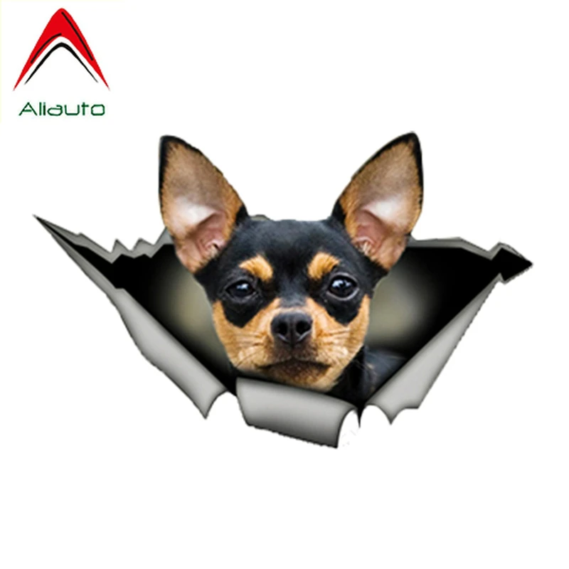 

Черно-желтая Автомобильная виниловая наклейка Aliauto для чихуахуа, рваная металлическая наклейка, Светоотражающая наклейка s, водонепроницае...
