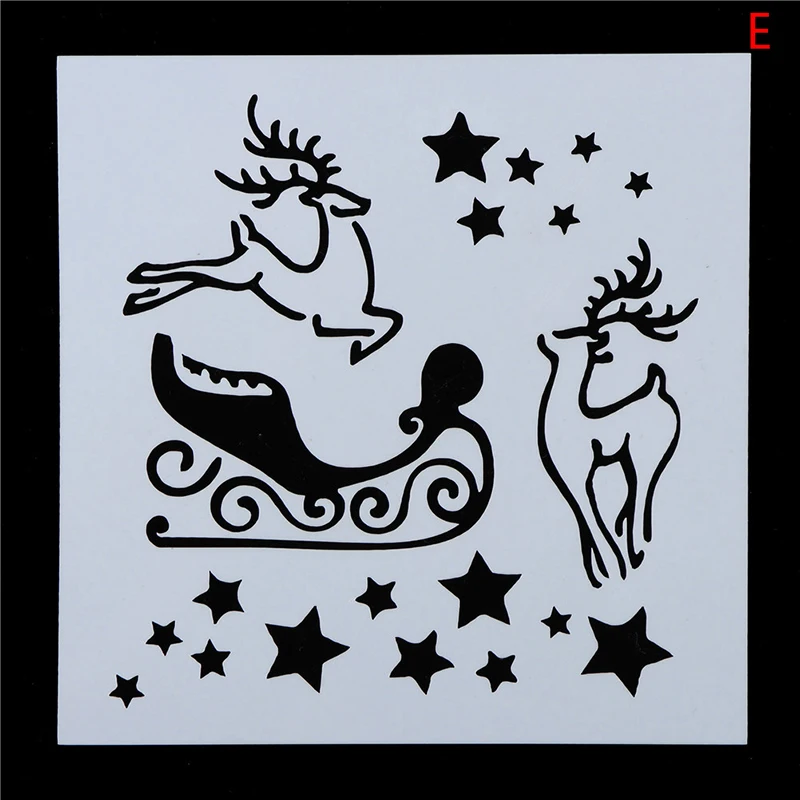 Рождественские трафареты шаблоны декор в виде оленя DIY графика живопись штамп
