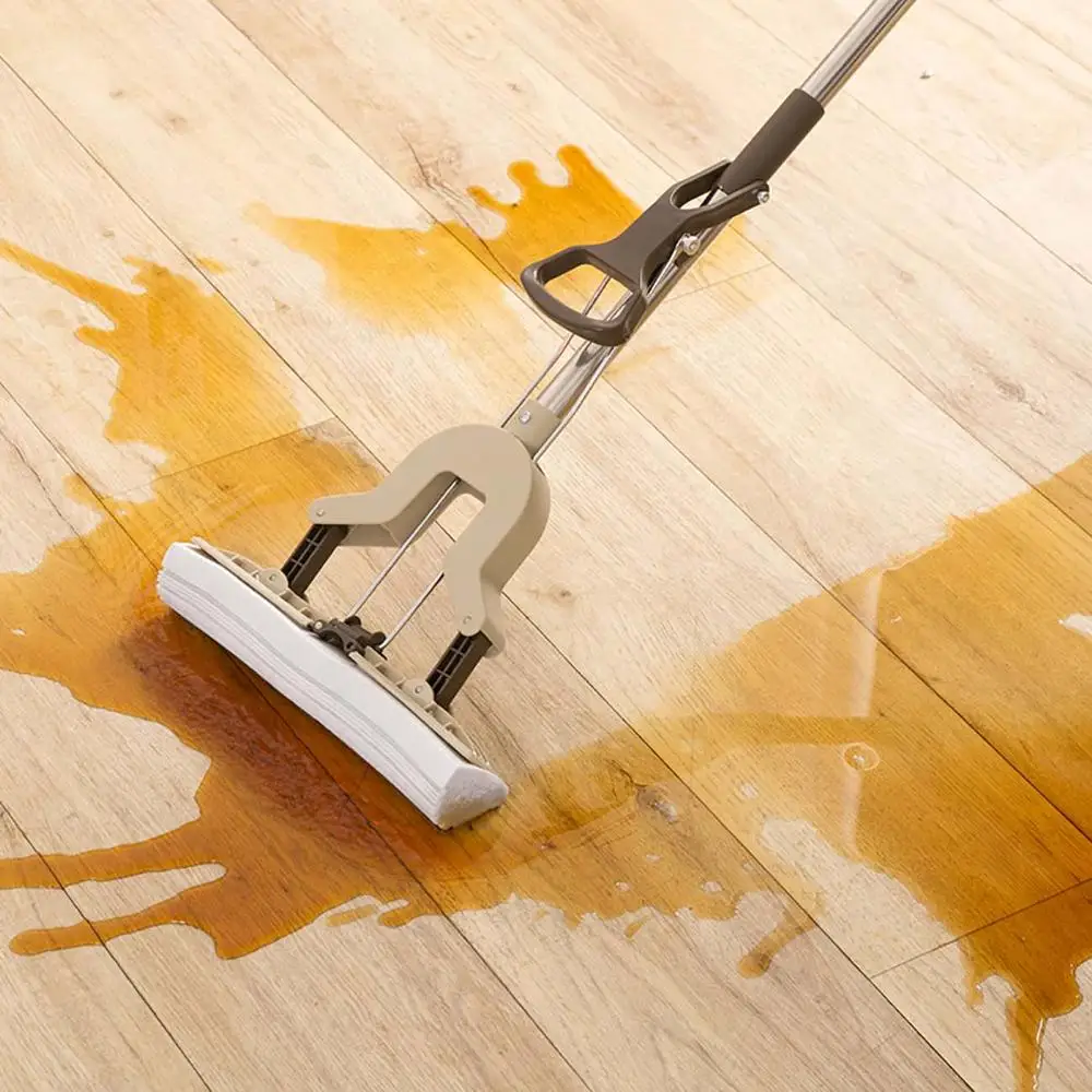 Tensible Floor Mop Sponge Mop Twist The Water Mop Microfibre Nozzle Flat Rotated Spray Self-squeezing without Hand Washing