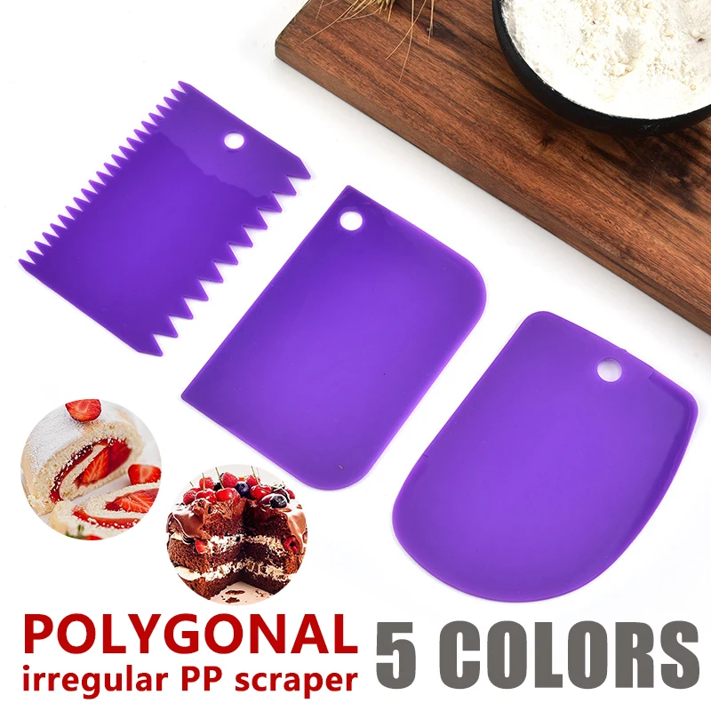 

Polygon Baking Set Irregular PP Scraper Household Cake Cream Scraper Dough Cutter Kitchen Convenience Tool