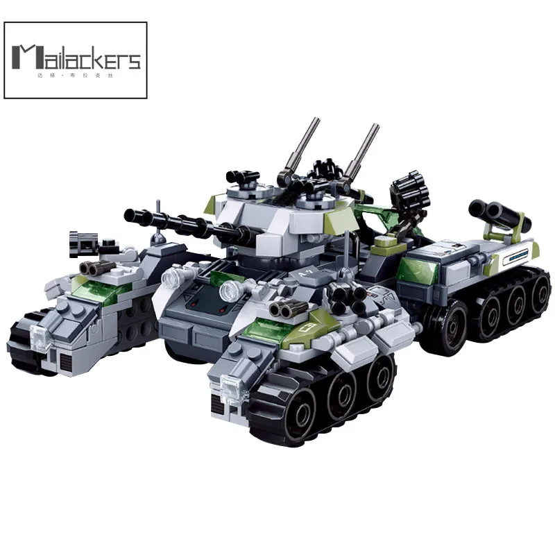 4 в 1 военный автомобиль пионерский Магнитный штормовой танк городская пусковая