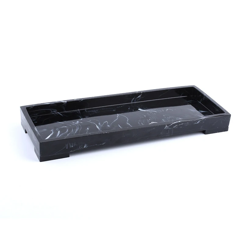 

HOT SALE Vanity Tray Black Bathroom Vanity Countertops Toilet Tank Storage Tray, New Home Marble Stone Vanity Tray, Organizer Tr