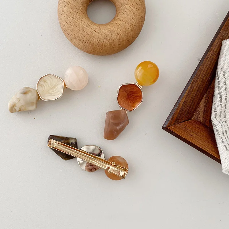 Корейская мода ярких цветов Нерегулярные заколки Morandi Стиль Матовый