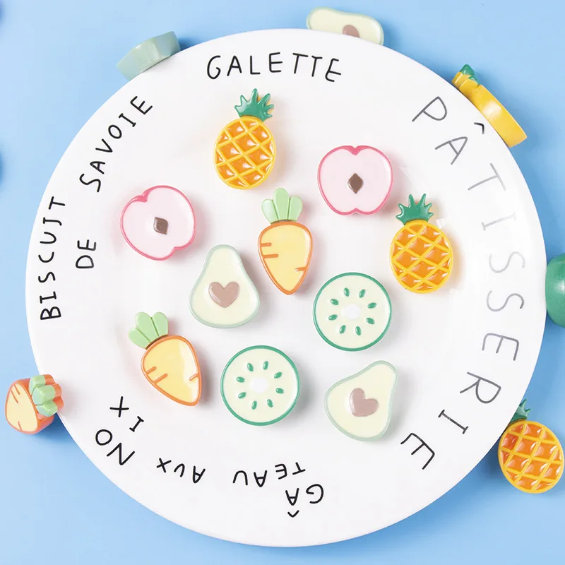

20Pcs Kawaii Fruits Resin Flat Back Cabochons For Hair Bow Center Scrapbooking Phone Decoration DIY Embellishments Accessories