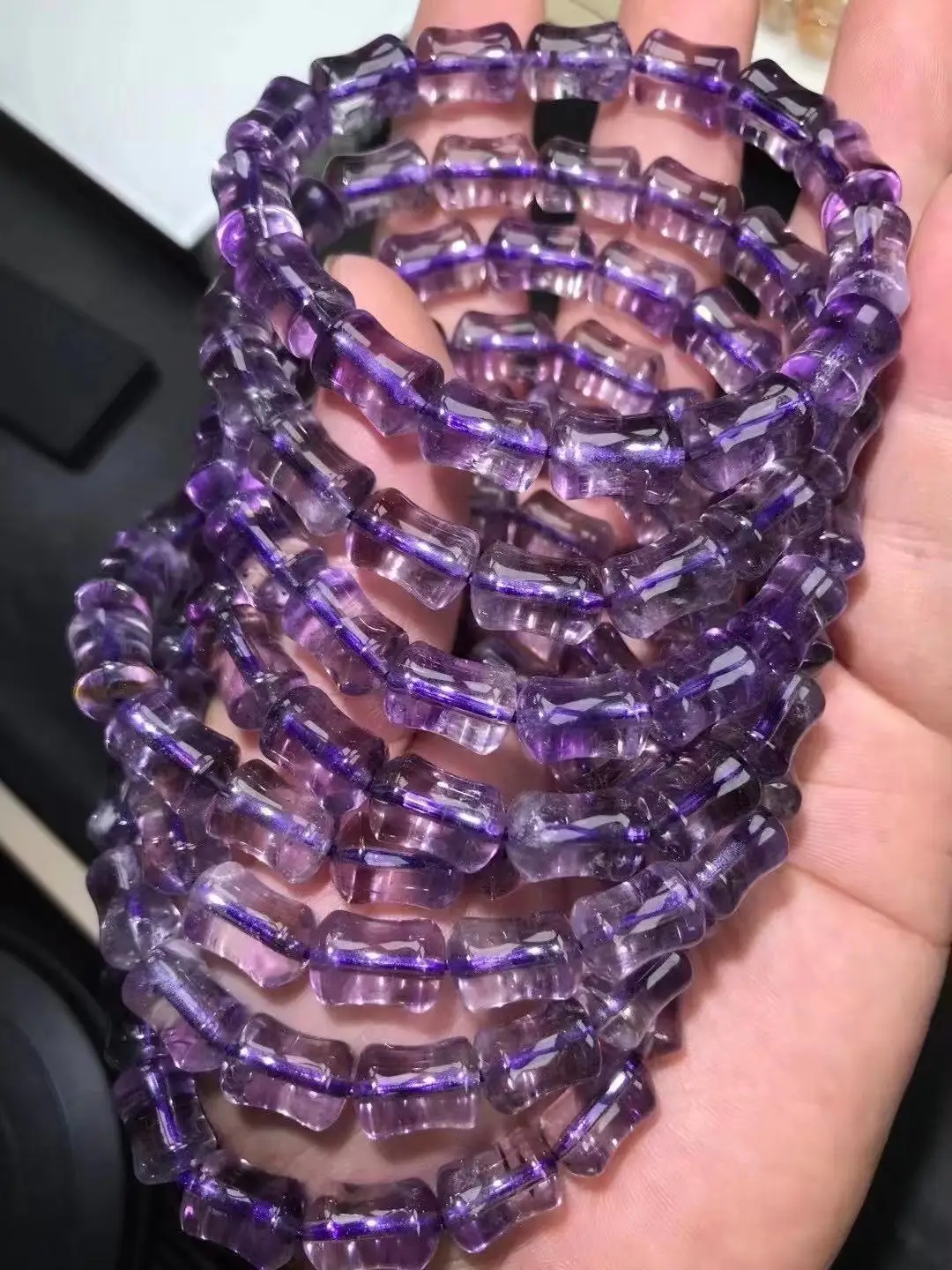 

Genuine Natural Stone Amethyst Geometric Bead Strand Bracelets for Women Girl Charm Energy Gemstone Healing Bracelet jewelry