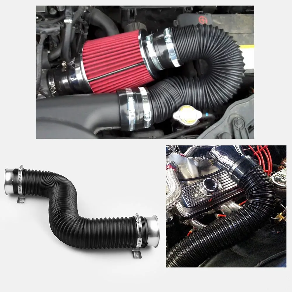 

Car Modification Parts 3'' Adjustable Air Intake Telescopic Tube, Booster Air Intake Hose Guide Tube