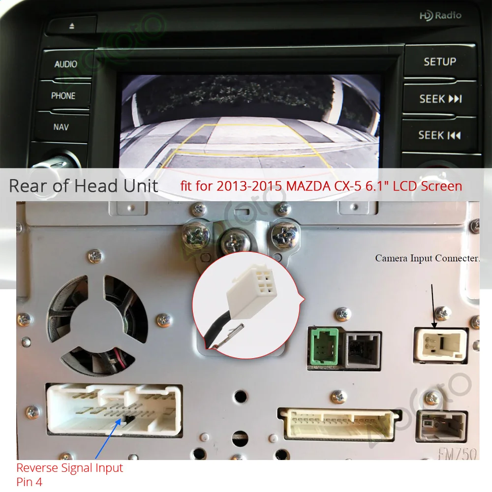 Для Mazda CX-5 2013 ~ 2015 с ЖК-экраном 6 1 дюйма для парковочной задней камеры 4-контактный