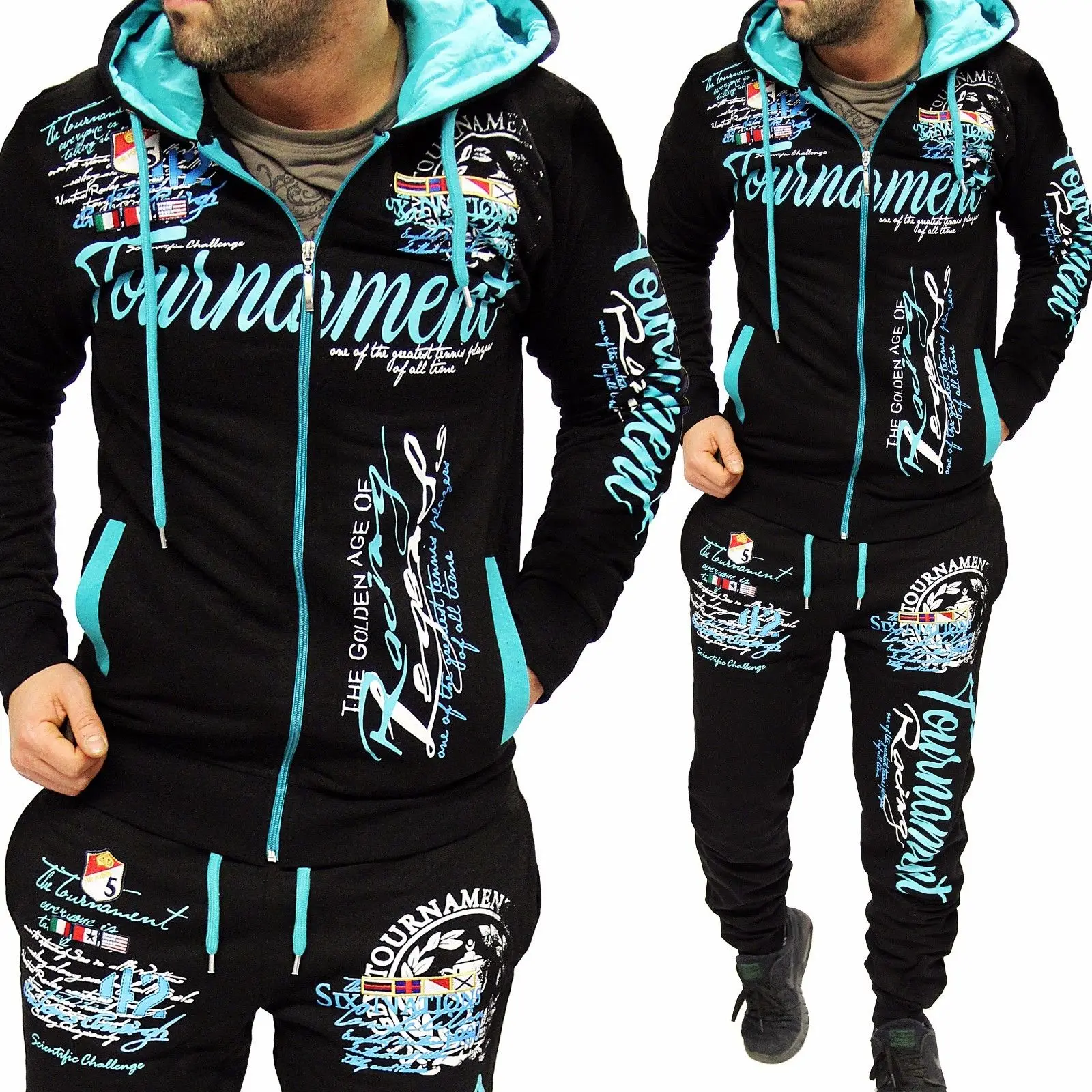 Бренд мужской спортивный костюм куртка с капюшоном s новый для мужчин Набор