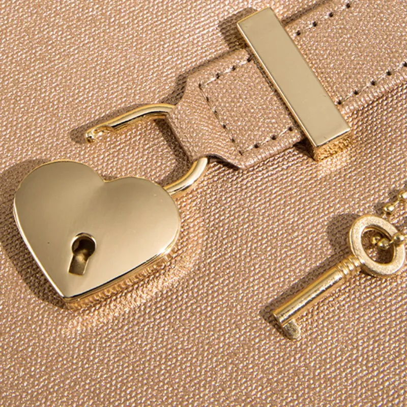 

Heart Shaped Combination Lock Diary with Key Personal Organizers Secret Notebook Gift for Girls and Women