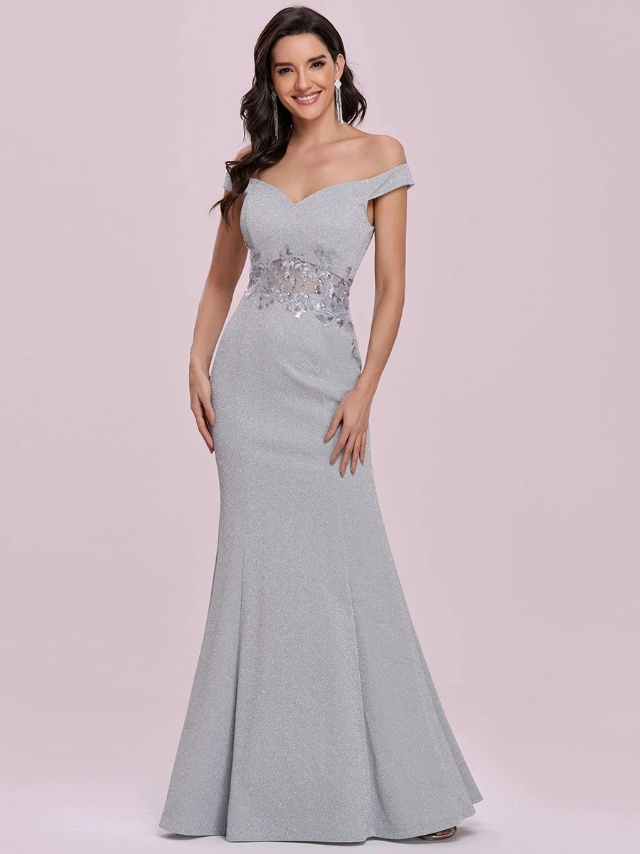 

Wholesale Mermaid Evening Dress with See-Througn Waistline