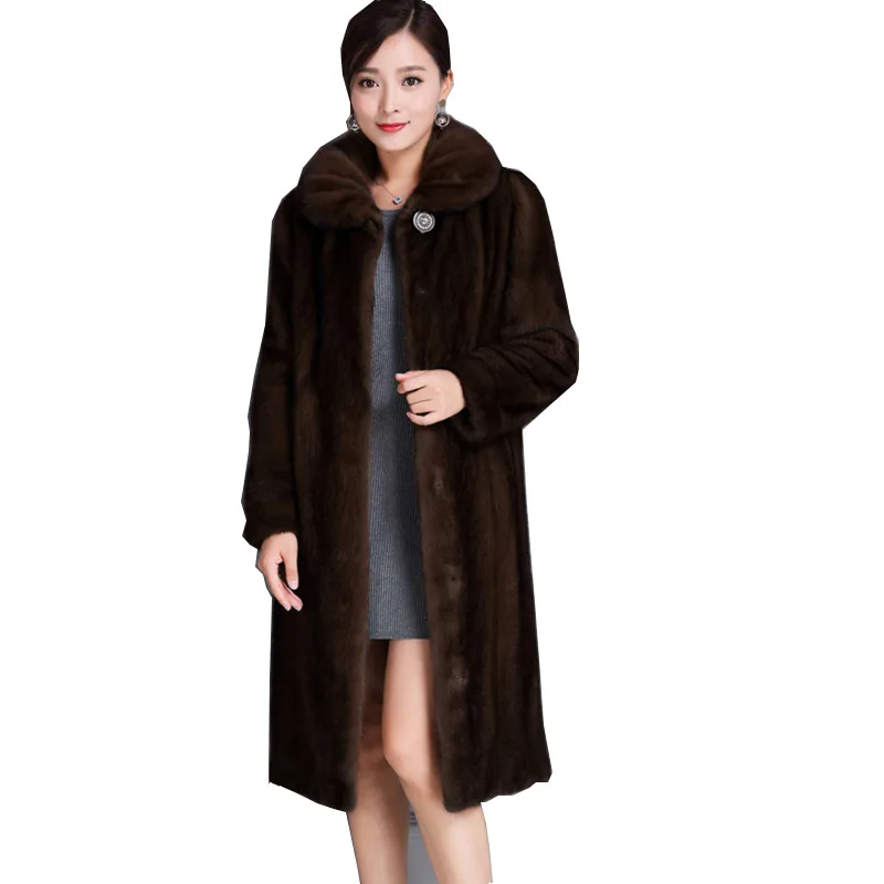 Natural Fur Coats Winter Women Mink Fur Coat Female Genuine Leather Jackets Ladies Oversize Warm Thick Detachable Long 2021 New