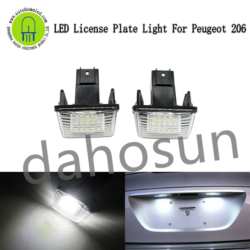 2 шт. светодиодный ные фары для заднего номерного знака Peugeot 206 207 306 307 308 406 407 5008 Partner