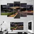 Картины, напечатанные на холсте, 5 панелей, для ралли, дороги, украшения дома, модульный плакат для гостиной