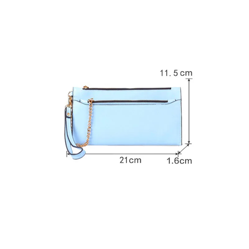 

Korean Pu Cute Wallet Small Fresh Solid Color Long Square Clutch Simple Versatile Mid-length Wallet Purse for Woman Dropshipping