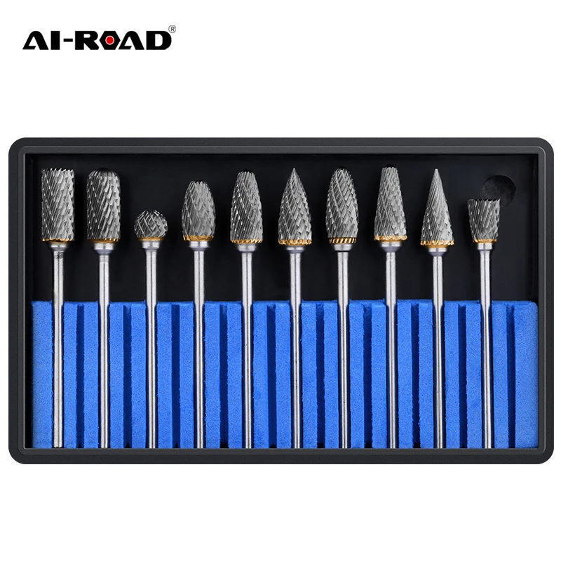 10pcs Dremel Router Bit Tool 1/8 Inch HSS Mini Drill Bit Set Cutting  Router Grinding Bits Milling Cutters For Wood Carving Cut