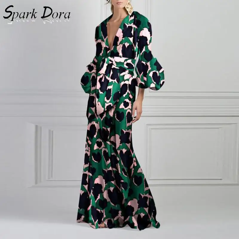 Винтажное платье-макси SparkDora в стиле бохо с цветочным принтом женские пляжные