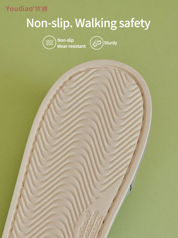 

UTUNE Linen Slippers For Women Shoes Floor Indoor Summer Slides Mute Home Slipper Soft Solid Non-slip Pink Sandals Cross-tied