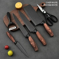 kitchen knife sets 6 piece 3 5 8 inch chef knives high carbon stainless steel wood handle ultra sharp cooking knife for veget