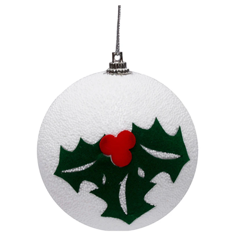 Акция Рождественское украшение зеленый листовой шар 80 мм 3 шт./упаковка|decorative