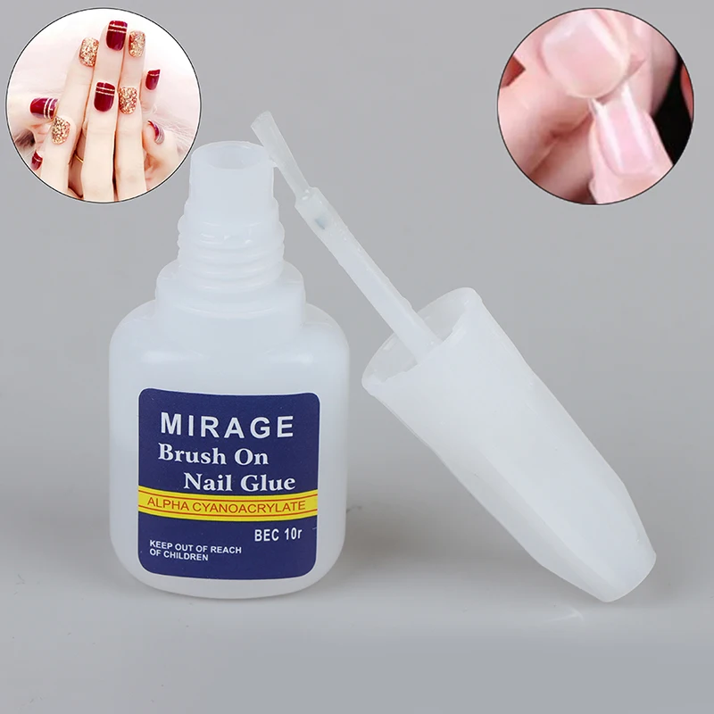 

10g Клей для ногтей прозрачный сильный клей накладные ногти из акрила Советы Декор УФ-гель липкий средства для ухода за ногтями с кистью Клей ...