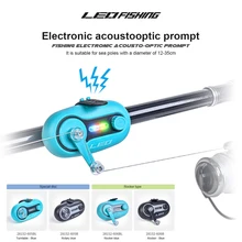 LEO – Mini alarme de morsure de poisson électronique universelle, lumière LED, ampoule à économie d'énergie qui se clipse sur l'équipement de canne à pêche