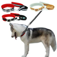 dog collar leash pet adjustable mesh padded collar lead reflective polka dot breathable collar for large dogs german shepherd